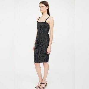 AUNTHENTIC!!Dolce & Gabbana Charcoal Ruched bustier Midi Dress